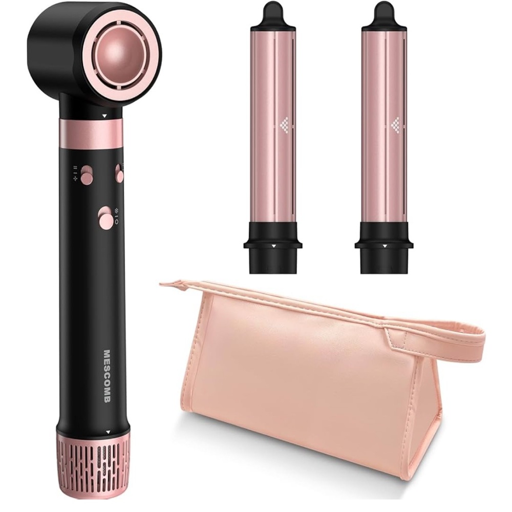 Mescomb Hair Styling Set in Black and Pink Set-Works!